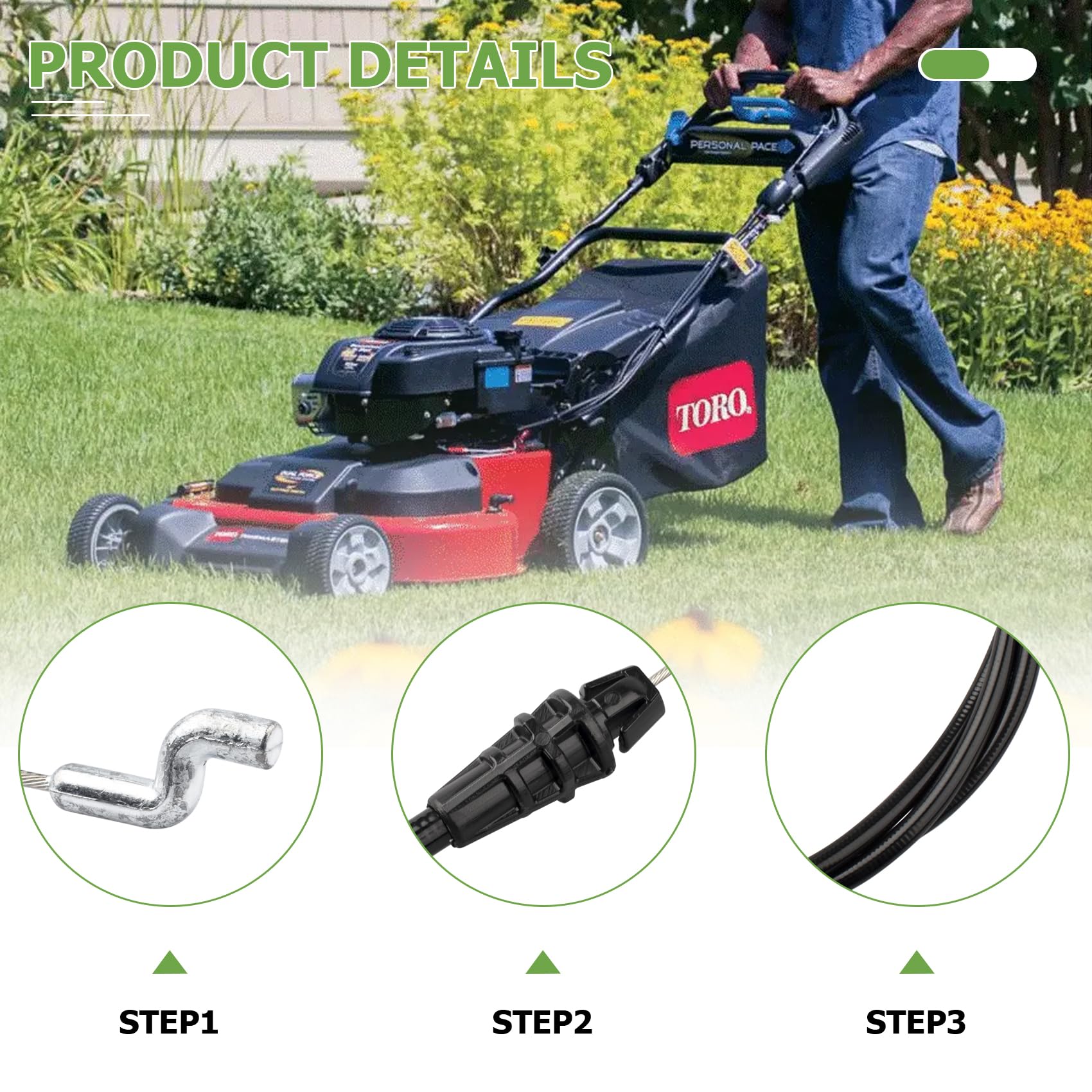 Amazon.com : 100-1186 Brake Cable Compatible with Toro Lawn Mower